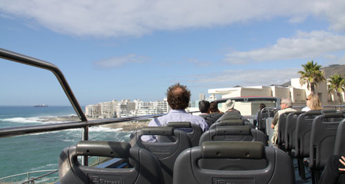 Tour Cape Town on an open topped tourist sightseeing bus